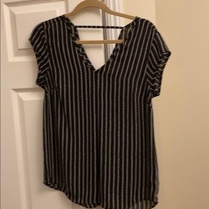 Black top with white stripes